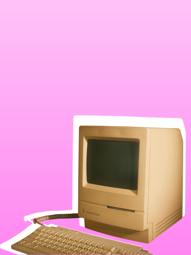 Old Mac computer representing digital products services